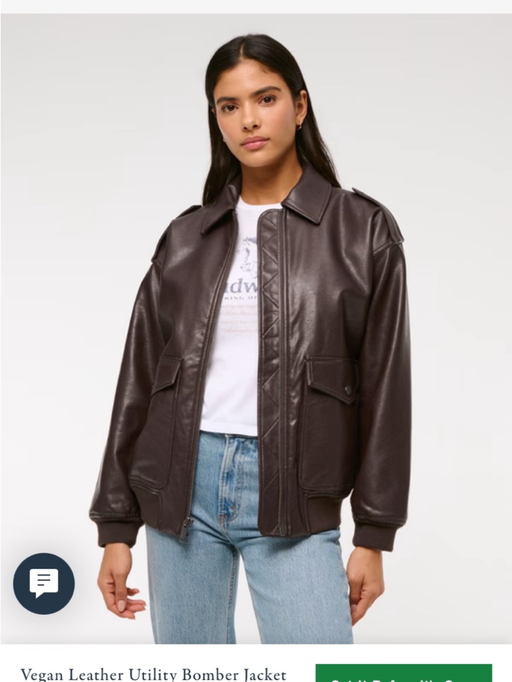 Abercrombie and Fitch brown vegan leather bomber jacket size extra large